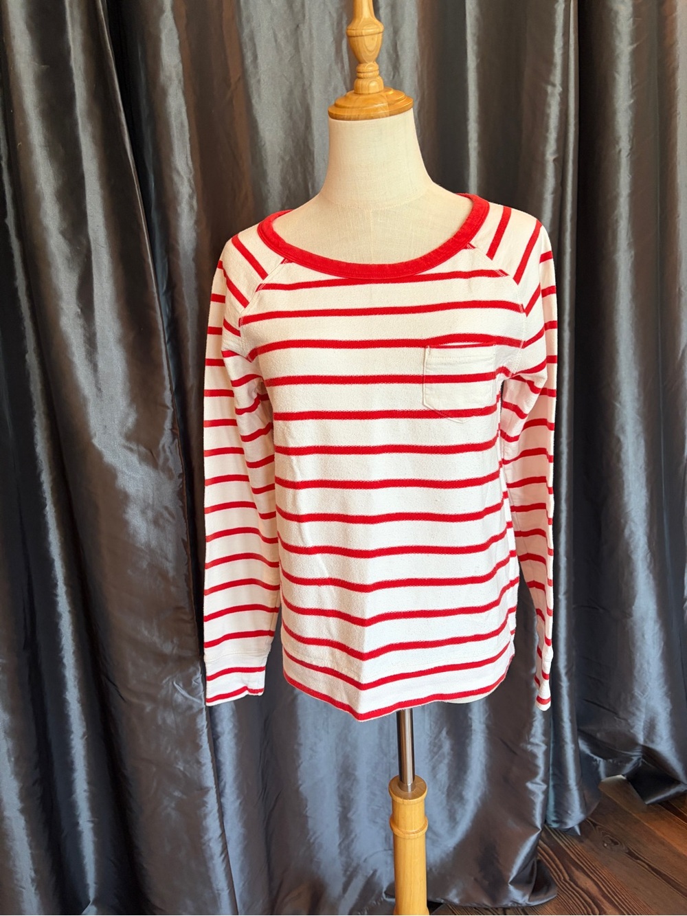 Paris Style! Striped Long Sleeve Sweater- Red & Off White
